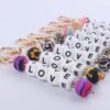 oly-463e0c40ee8d6f4b772e98c8ae8dc7a5 Wholesale Silicone Korean Style DIY Bead Bracelet Keychain Pink Fashion Accessory for Resale