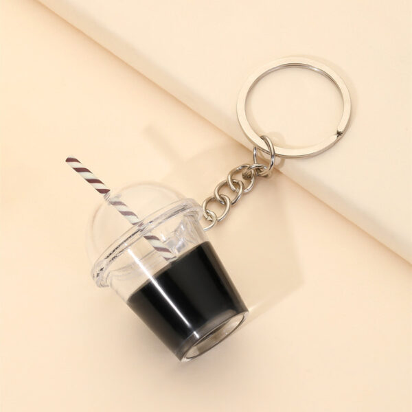 Wholesale Korean Style Pearl Milk Tea Cup Keychain Fashion Bag Charm Decorative Accessory