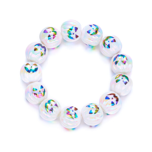 oly-465bb90ba6c8d513b13ded852f820a05 Wholesale Cartoon Pumpkin Skull Halloween Resin Beaded Bracelet Party Jewelry Accessory