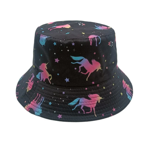 Wholesale Unicorn Pattern Fisherman Hat Decorative Wide Brim Sun Protection Hat Gift Idea