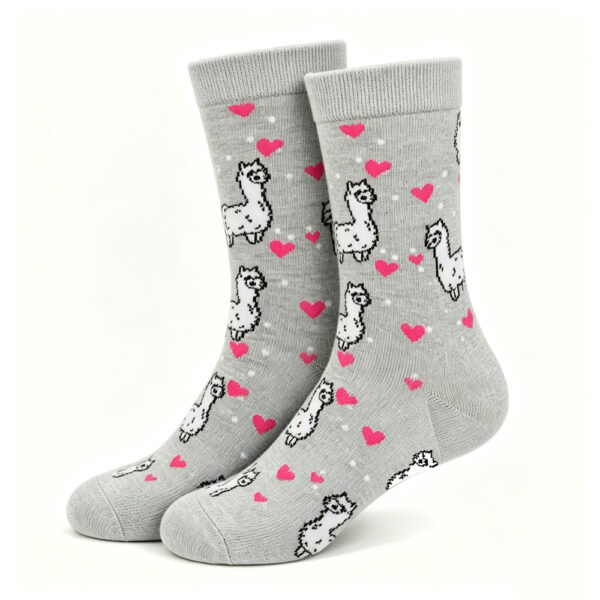 Wholesale Cotton Mid Calf Socks with Animal Print Design Trendy Unisex Casual