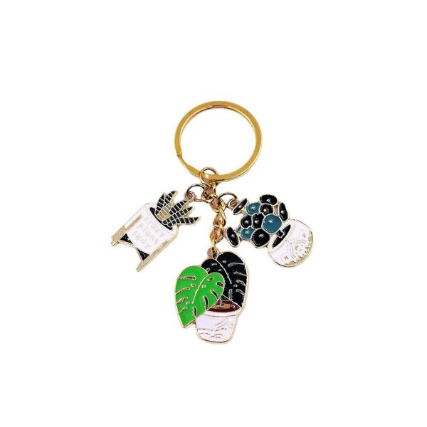 oly-467f45669856b6b459497f8a04e73170 Wholesale Korean Style Oil Drop Potted Plant Keychain, Alloy Fashion Accessory for Everyday Use