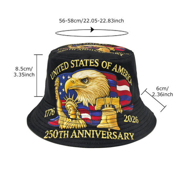 Wholesale Anniversary Eagle Print Bucket Hat Sun Protection Outdoor Hat for Resale
