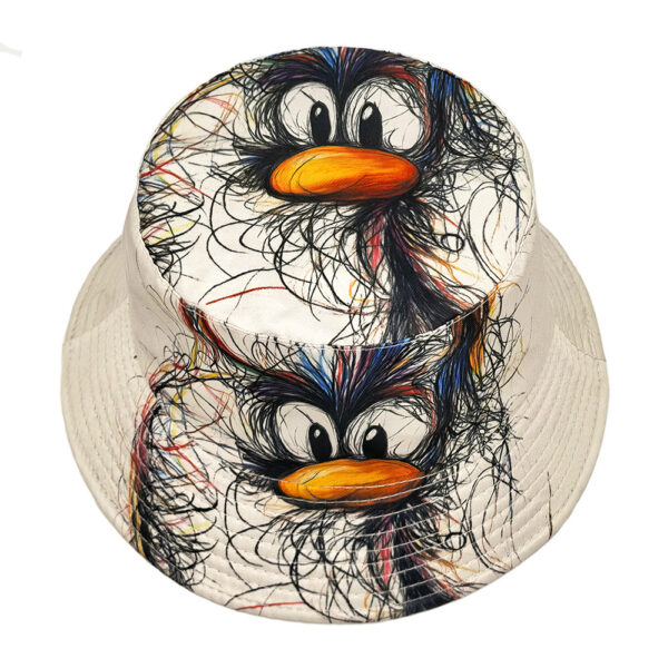 Wholesale Creative Duck Pattern Reversible Bucket Hat Fashion Accessory Sun Protection Gift
