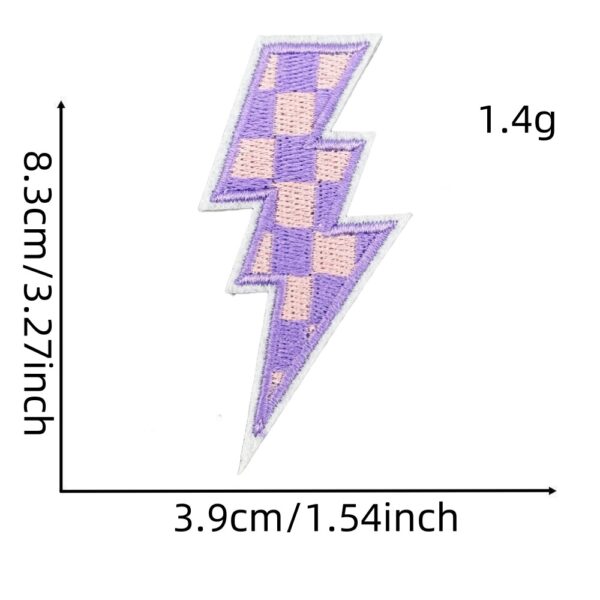 Wholesale Plaid Lightning Iron-On Embroidered Patch DIY Fashion Accessory for Hats Shoes