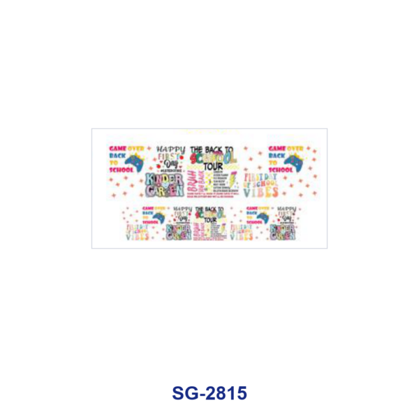 Wholesale 8pcs Back To School Teacher Stationery Print 3oz Cup Stickers Wrap OLY Exclusive