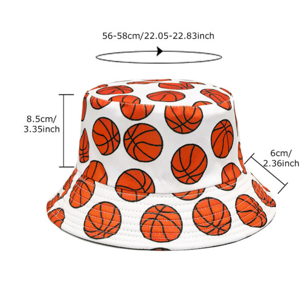 Wholesale Fashion Printed Bucket Hat with Basketball Pattern for Sun Protection and Casual Daily Wear