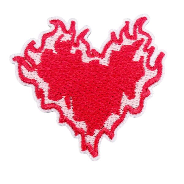 oly-46d45a0878bba83cd038572e621f5e7a Wholesale Flame Heart Embroidered Patches - 16 Piece Decorative Accent Set for Clothing and Bag DIY