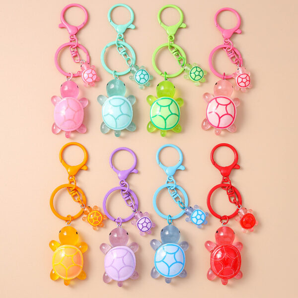 Wholesale Orange Cartoon Turtle Keychain Cute Plastic Pendant for Backpacks and Phones Gift