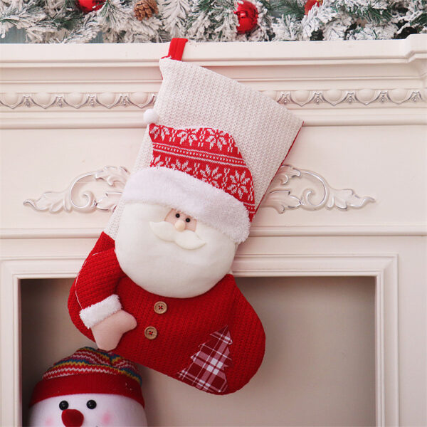 oly-46e482b0b306844c715968bfb685f284 Wholesale Stylish Christmas Stocking Large Knit Santa Candy Gift Bag