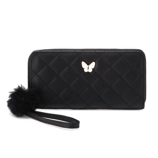 oly-46ea9f19230df43eab6386544b4b2438 Wholesale PU Leather Embroidered Butterfly Wallet Women's Long Purse for Gift Resale