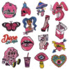 oly-46f0edd23d37e557937b2e009fb6596d Wholesale Cartoon Pink Embroidered Patch Lips Butterfly Iron On Decorative Cloth Sticker for Sweater Gifts