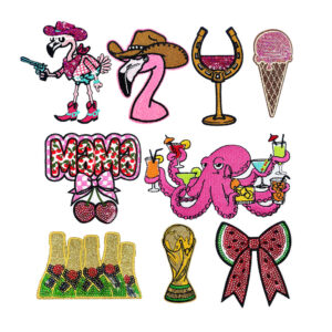 oly-470149777de29c86d283b46dc76133d6 Wholesale Polyester Flamingo Ice Cream Octopus Bow Embroidery Patch Fashion Accessory Party Gift