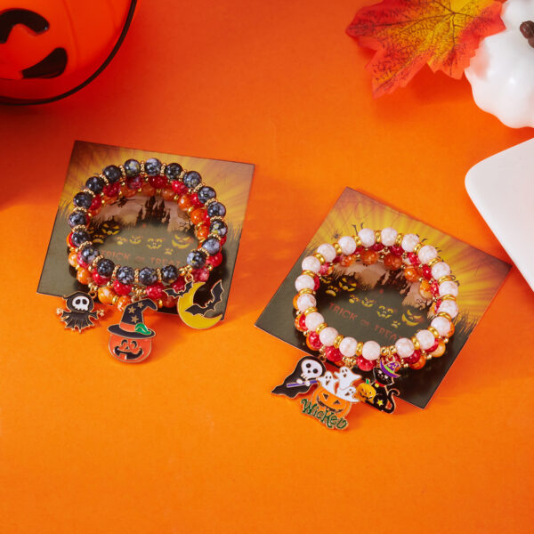 oly-470b4ec4492366f80dbb4dcf0b6ece71 Wholesale Halloween Cartoon Beaded Bracelet Set Witch Pumpkin Spider Wizard Hat Multilayer Stacking Alloy Women's Jewelry Accessory