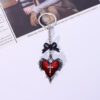 oly-471713aa96904be0c02bc4d3a3007ca8 Wholesale Zinc Alloy Gothic Black Heart Keychain Pendant, Boutique Car Key Accessory