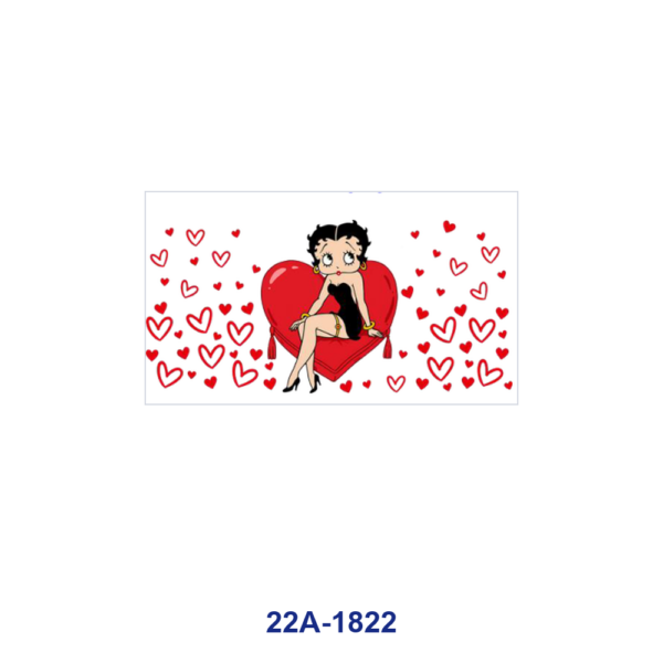 oly-47187c248d44da64dd9af2cf6260d457 Wholesale 5pcs Valentine's Day Theme Vintage American Retro Cartoon Pin Up Maiden Heart Red Rose Moon Bubble Mixed Decor Prints 16oz Cup UV DTF Wraps OLY Exclusive
