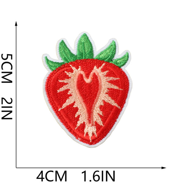 oly-471e9f576bb0649c3957ceed31b20326 Wholesale Cream Strawberry Embroidery Patch for Clothing Decoration DIY Craft Supply