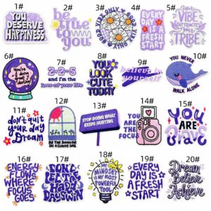 Inspirational english cloth stickers set of 20 pieces