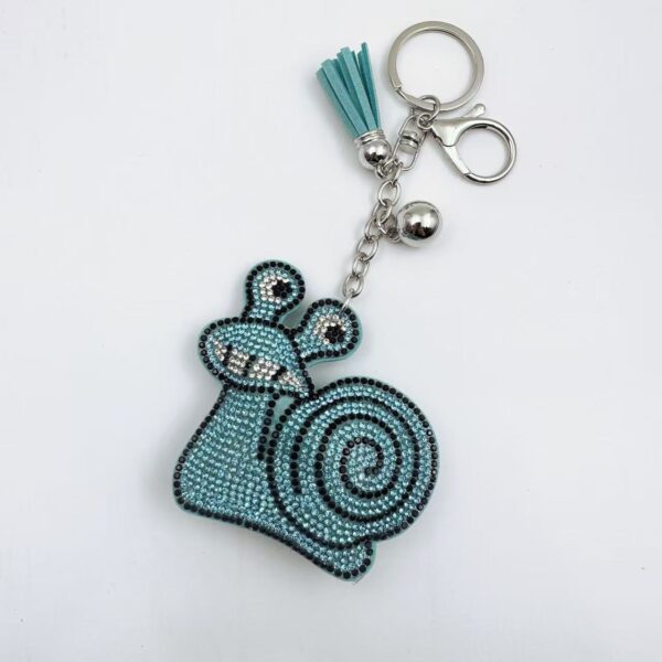 Wholesale Yellow Rhinestone Cartoon Snail Keychain Fashion Decorative Accessory