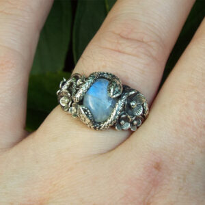 Wholesale Vintage Flower Double Snake Ring Unisex Silver Alloy Fashion Accessory Gift