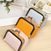 Wholesale Mini Metal Clasp Jewelry Pouch Pu Lychee Pattern Women's Lock Buckle Jewelry Key Earphone Storage Bag Multifunctional Coin Purse