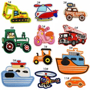 Cartoon car cloth patch set of 11 pieces