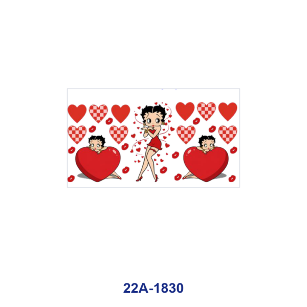 oly-477f3602eec27ed3ef62d83b7af28e64 Wholesale 5pcs Valentine's Day Vintage BOW Theme Retro Cartoon Pin Up Maiden Heart Red Rose Star Balloon Mixed Decor Prints 16oz Cup UV DTF Wraps OLY Exclusive
