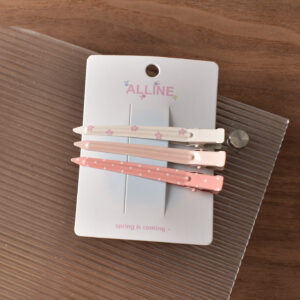 11 # Pink flat long duckbill clip-3pcs