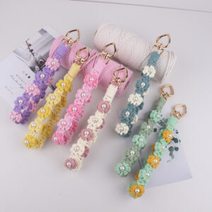 oly-47cee591bcd9e8c453f65ab1757f1280 Wholesale Cotton Rope Woven Phone Strap Keychain Bag Charm Grey Fashion Accessory