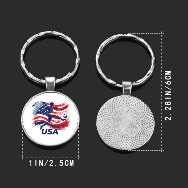 Wholesale Metal Flag Keychain Football Fan Bag Charm Decorative Accessory
