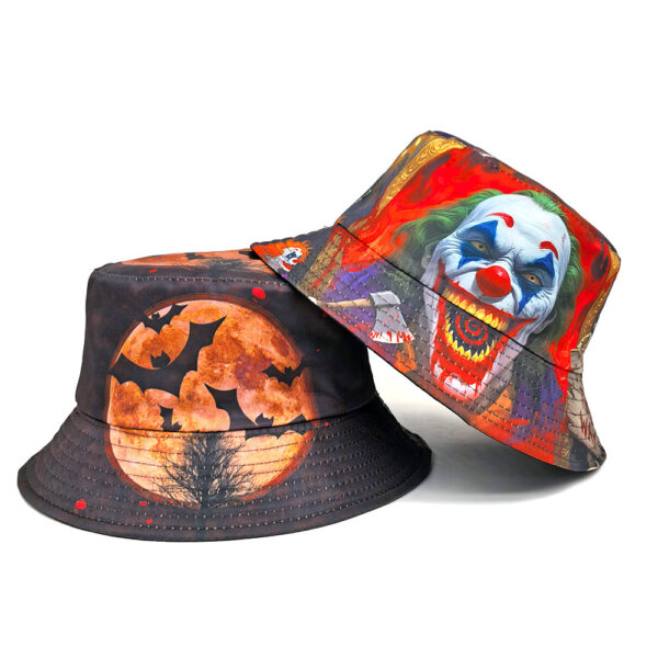 oly-47e4917a2109208a4a3aff476cf95cdd Wholesale Trendy Halloween Reversible Bucket Hat Skull Clown Pattern Sun Hat Fashion Accessory Resale