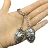 Wholesale Vintage Metal Skull Heart Keychain Punk Style Men's Car Key Accessory Bag Charm