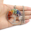Wholesale Crystal Tree of Life Necklace Handmade Alloy Pendant Jewelry Accessory Gift