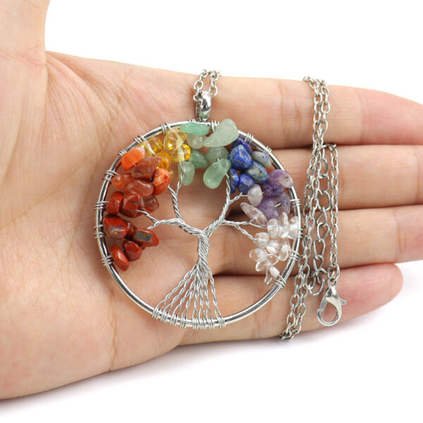 Wholesale Crystal Tree of Life Necklace Handmade Alloy Pendant Jewelry Accessory Gift