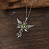 oly-4807ebd41588cfb1607d0482aa68672f Wholesale Vintage Evil Eye Cross Pendant Necklace with Angel Wings, Zinc Alloy Red, Fashion Jewelry Accessory for Boutique Resale