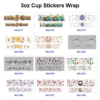 Wholesale 8pcs Charming and Adorable Cartoon Animal Floral Print 3oz Cup Stickers Wrap OLY Exclusive