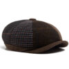 Wholesale British Vintage Wool Octagonal Cap Stylish Newsboy Beret Winter Khaki