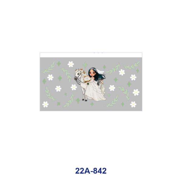 oly-480fd1d5e146cf2283688d8ac5bd718c Wholesale 5pcs Fresh Soft Cartoon Bride Wedding Dress Daisy Horse Frog Snowflake Bear Cake Floral Mixed Decor Prints 16oz Cup UV DTF Wraps