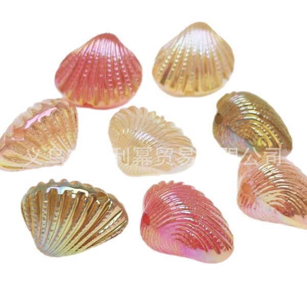oly-481307eb9d95b3955c920cda58d112f8 Wholesale Colorful Acrylic Scallop Beads for DIY Jewelry Keychain Bag Charm Car Accessory Resale