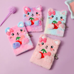 oly-48191d4dc3021957d7945b207cba9c6a Wholesale Cartoon Plush Notebook with Lock Kids' Diary Creative Gift for Children