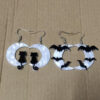 Wholesale Acrylic Bat Moon Earrings Stainless Steel Studs Halloween Jewelry Gift