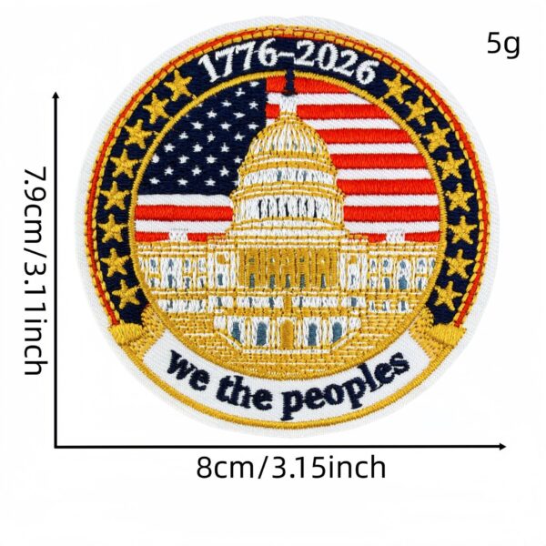 oly-485a89f90677ba40402e8dbc2a4a6240 Wholesale 15-Piece Independence Day Embroidered Iron-On Patches Set, Round Patriotic Decorative Accents for DIY Clothing, Everyday Use