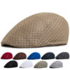 oly-4861c0cf5a55ce190eea085e9beae005 Wholesale Chic Lace Mesh Beret Sun Hat Adjustable Summer Cap for Men Women