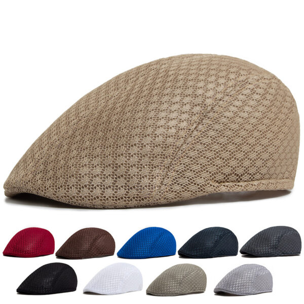 oly-4861c0cf5a55ce190eea085e9beae005 Wholesale Chic Lace Mesh Beret Sun Hat Adjustable Summer Cap for Men Women