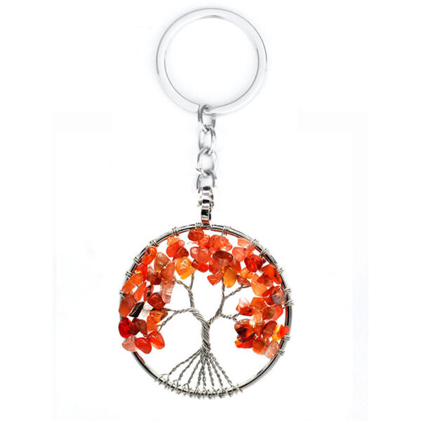 oly-488cab2f91287622c1b6a4a991aaa8e6 Wholesale Metal Tree of Life Keychain Pendant with Colored Stones Car Key Accessory Gift