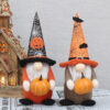 Wholesale Halloween Cloth Gnome Figurine Faceless Old Man Holding Pumpkin Home Decor Accent