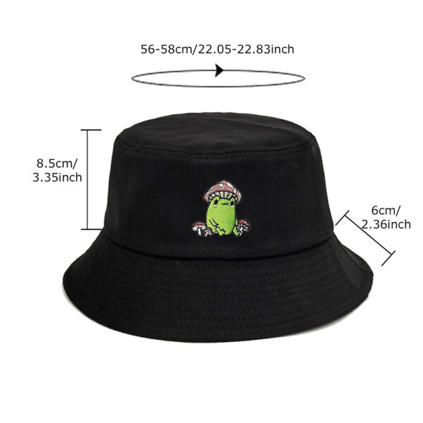 Wholesale Cartoon Embroidered Mushroom Bucket Hat Unisex Foldable Sun Protection Casual Hat