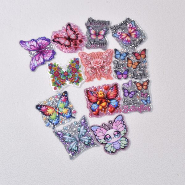 oly-489e452765d139191607c927db8df10f Wholesale Random Different Styles 20pcs 30pcs Butterfly Theme Acrylic Flat Backs