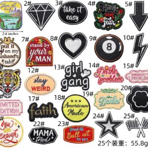 Colorful english letter cloth sticker set of 25 pieces