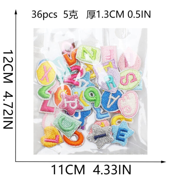 Wholesale Polyester Embroidered Alphabet Patch with Stars Iron-On Clothing Decoration Everyday Use